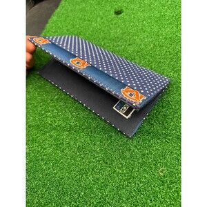 Auburn University Bi-Fold Wallet‎ Navy Blue Polka Dot Moonshine USA